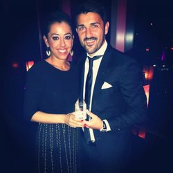 David Villa con su mujer Patricia González en la entrega de los Premios Vanidades 2014