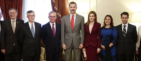 Los Reyes Felipe y Letizia en un almuerzo con científicos españoles en Nueva York