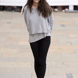 Claudia Traisac llegando al Festival de San Sebastián 2014