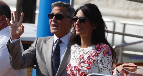 El recién casado George Clooney junto a Amal Alamuddin en Venecia