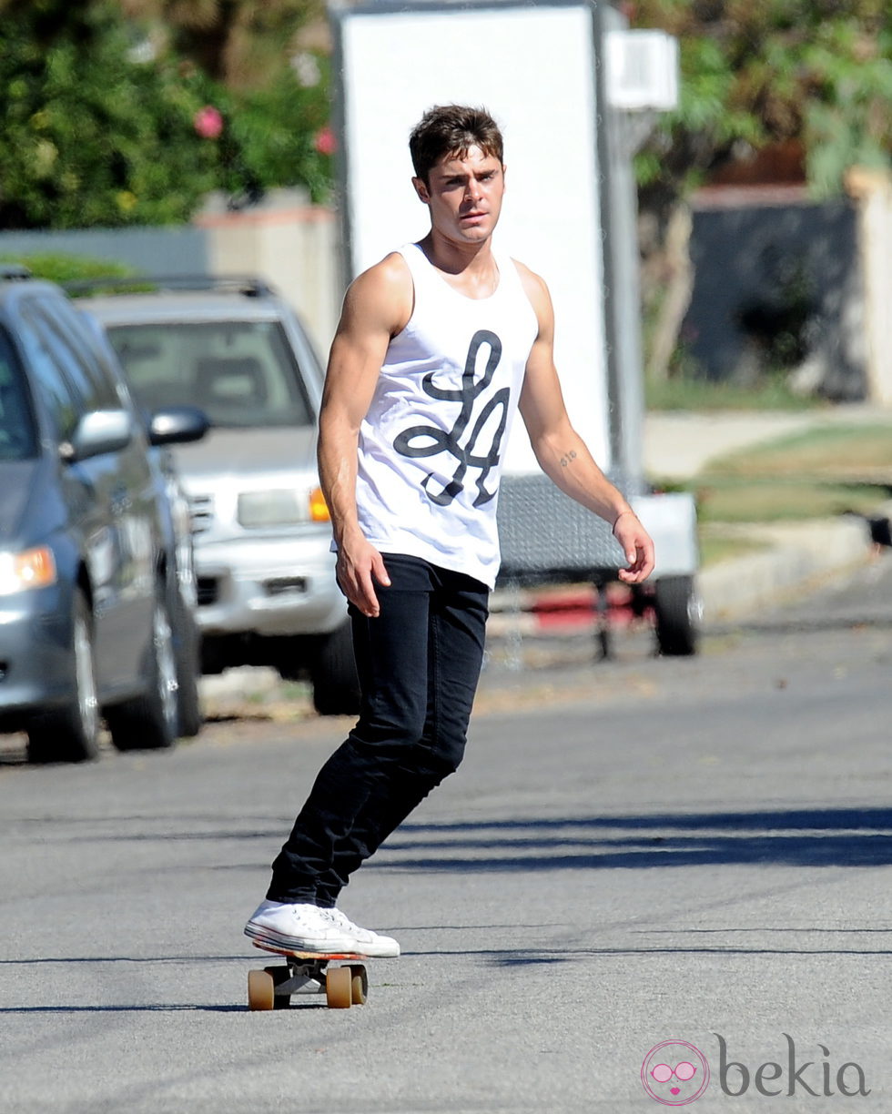 Zac Efron en el set de 'We Are Your Friends'