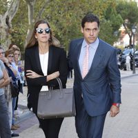 Luis Alfonso de Borbón y Margarita Vargas en el tanatorio de Miguel Boyer