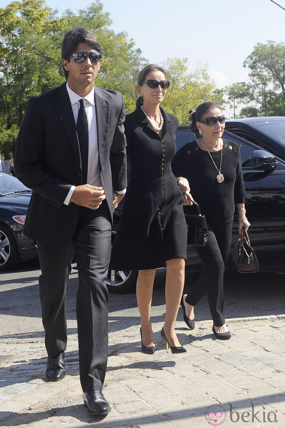 Fernando Verdasco e Isabel Preysler en el funeral de Miguel Boyer