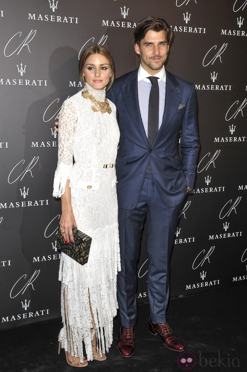 Olivia Palermo y Johannes Huebl en una fiesta organizada en el marco de la Paris Fashion Week