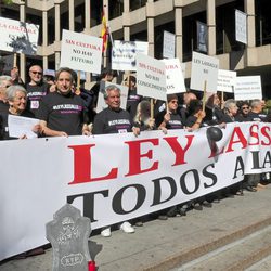 Juanjo Puigcorbe en la manifestación de actores contra la Ley Lasalle