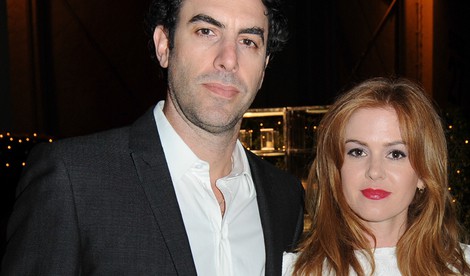 Isla Fisher y Sacha Baron Cohen en la gala 'Rebel with a Cause' de Hollywood