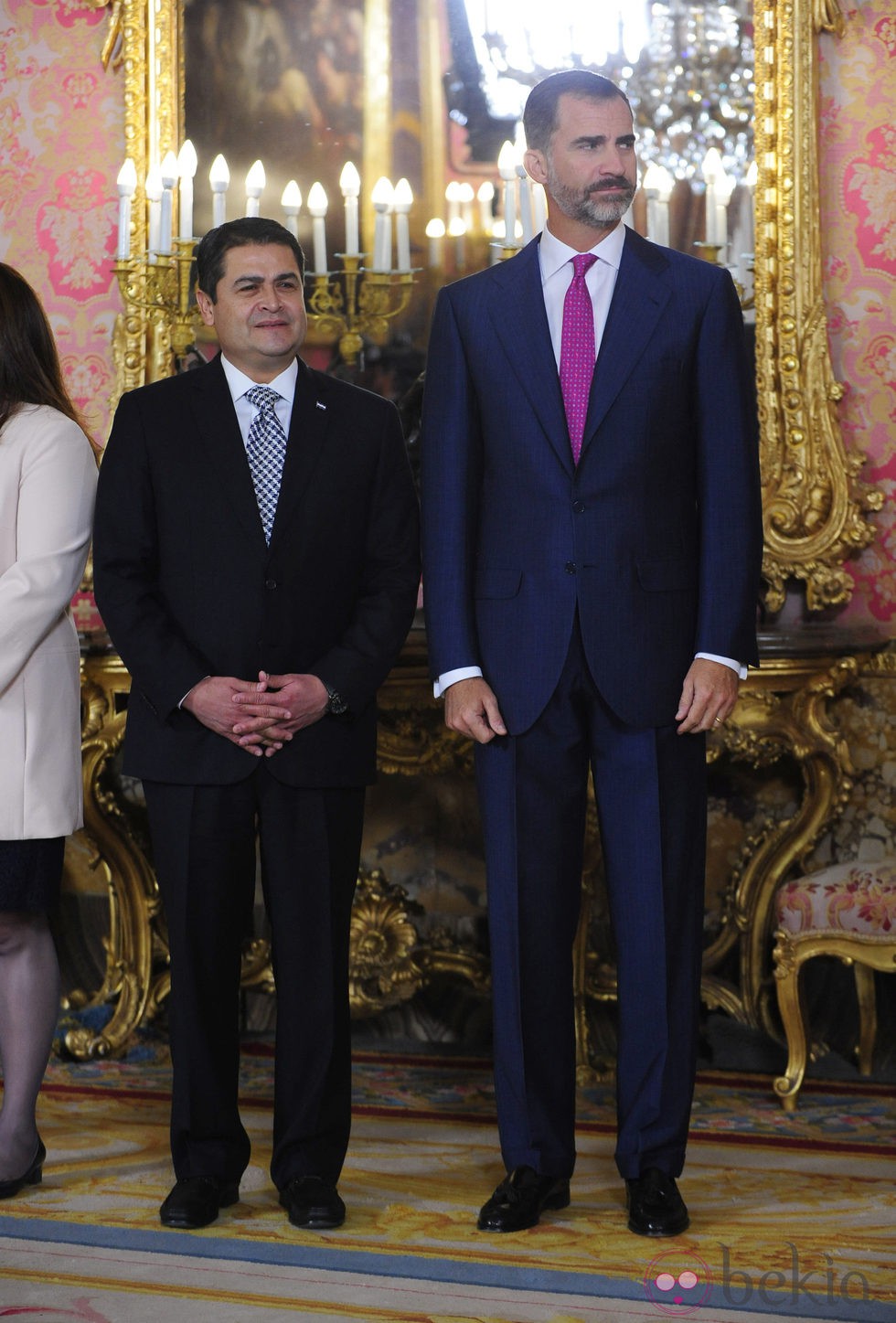 El presidente de Honduras y el Rey Felipe VI en el Palacio Real 