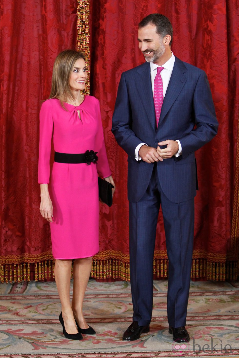 Los Reyes Felipe y Letizia en el almuerzo al presidente de Honduras y su esposa