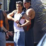 Joe Manganiello y Matt Bomer en el rodaje de 'Magic Mike XXL'