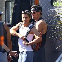 Joe Manganiello y Matt Bomer en el rodaje de 'Magic Mike XXL'