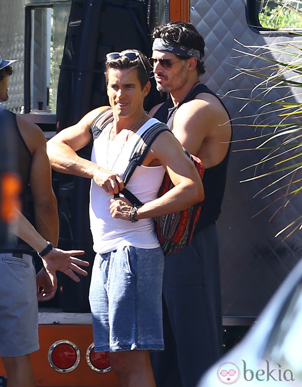 Joe Manganiello y Matt Bomer en el rodaje de 'Magic Mike XXL'