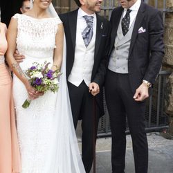 David de María y Lola Escobedo en su boda con Juan José Padilla