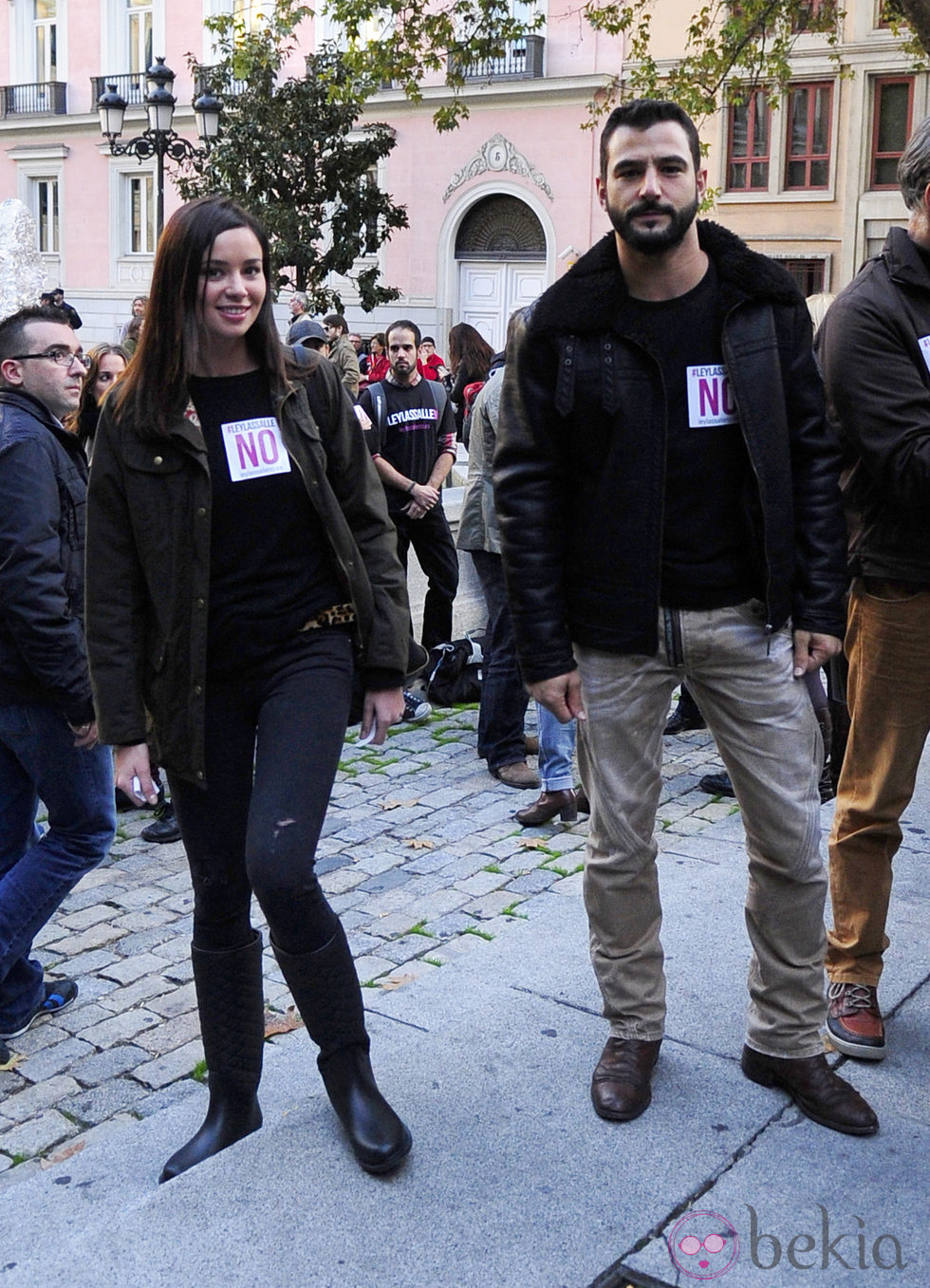 Antonio Velazquez y Dafne Fernandez en la manifestación contra la ley Lasalle