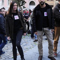 Antonio Velazquez y Dafne Fernandez en la manifestación contra la ley Lasalle