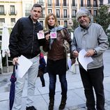 Luis Miguel Segui, Eva Isanta y Ricardo Arroyo en la manifestación contra la Ley Lasalle