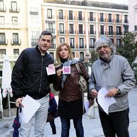 Luis Miguel Segui, Eva Isanta y Ricardo Arroyo en la manifestación contra la Ley Lasalle