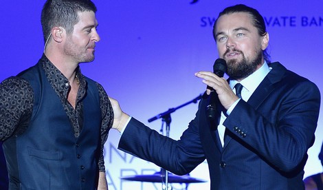 Robin Thicke y Leonardo DiCaprio en Saint-Tropez