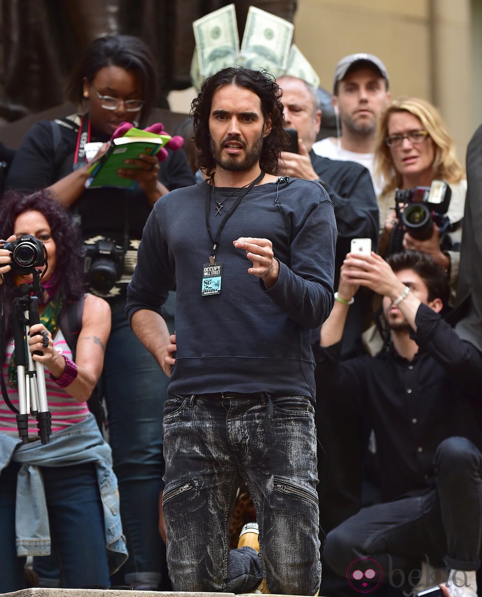 Russell Brand en las protestas de Occupy Wall Street