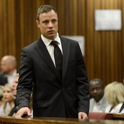 Oscar Pistorius el día de la sentencia por el homicidio de su novia Reeva Steenkamp