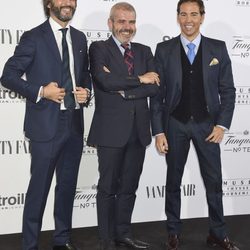 Iñaki Oyarzábal, Lorenzo Caprile y David Meca en la inauguración de la exposición Hubert de Givenchy en el Thyssen