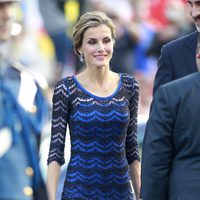 La Reina Letizia vestida de Felipe Varela en los Premios Príncipe de Asturias 2014