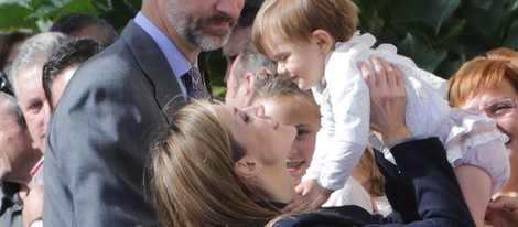 El Rey Felipe VI y la Reina Letizia en su visita a Boal, Pueblo Ejemplar 2014