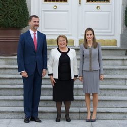 Los Reyes Felipe y Letizia reciben en Zarzuela a la Presidenta de Chile Michelle Bachelet