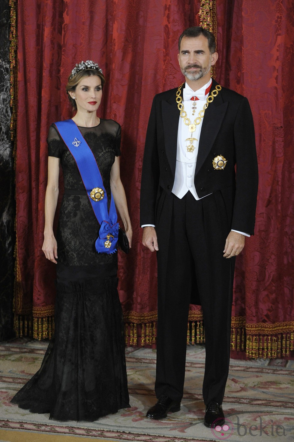 Los Reyes Felipe y Letizia en su primera cena de gala como Reyes