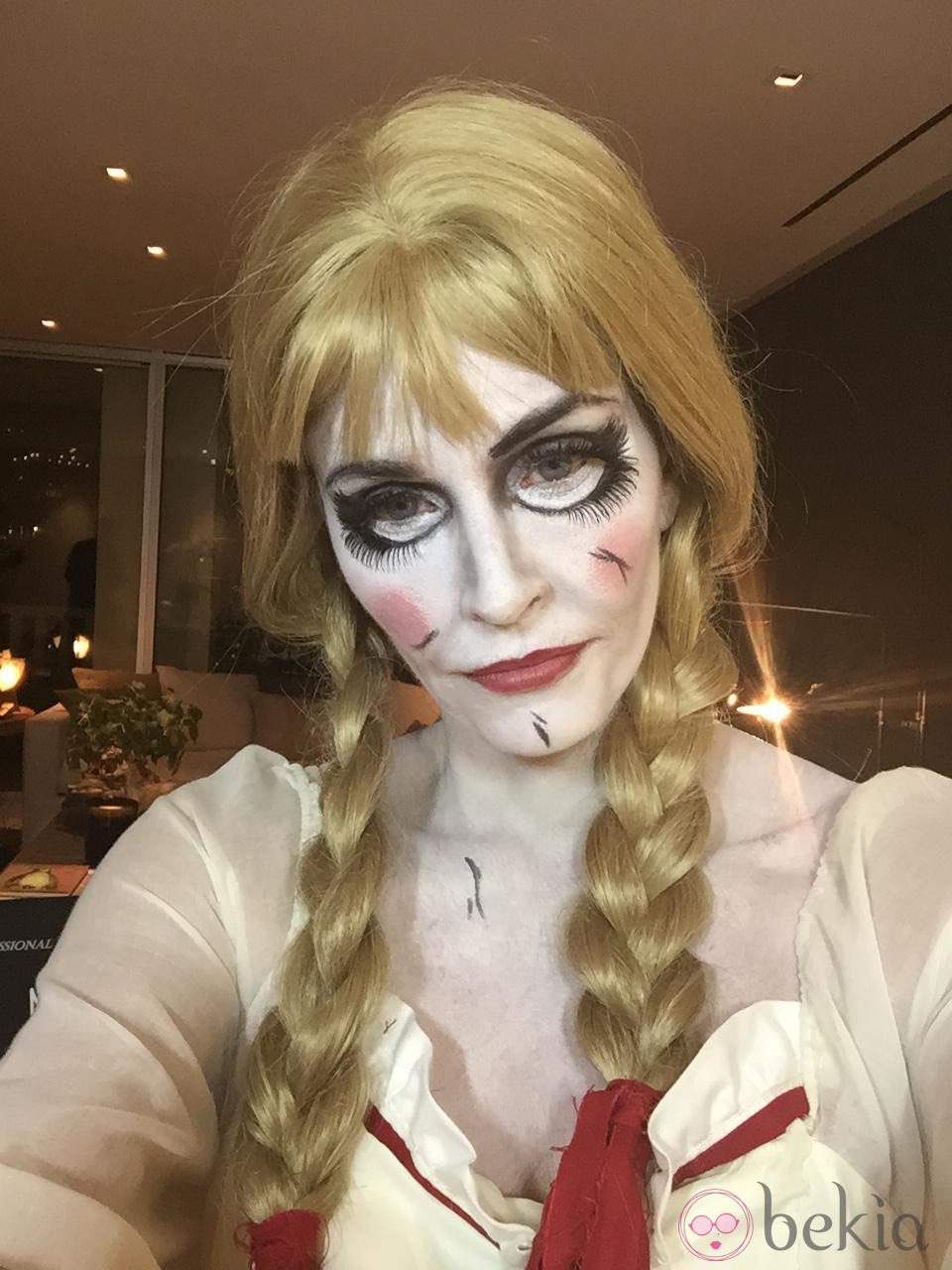 Courteney Cox disfrazada de Annabelle para Halloween 2014