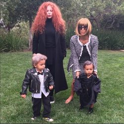 Kim Kardashian y North West disfrazados de Anna Wintour y André Leon Talley