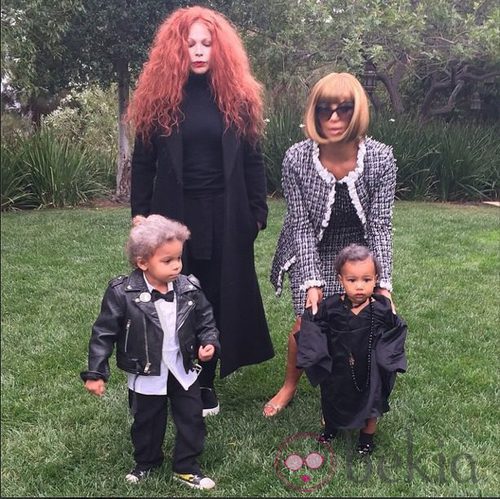 Kim Kardashian y North West disfrazados de Anna Wintour y André Leon Talley