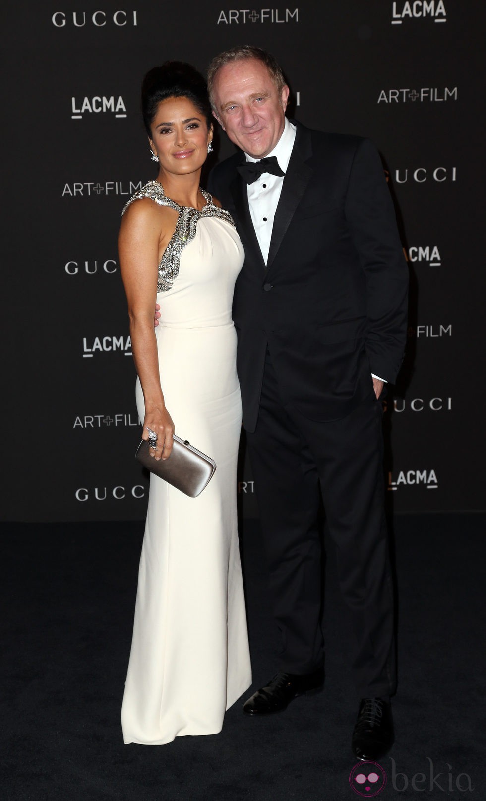 Salma Hayek y François-Henri Pinaut en la gala LACMA Art + FIlm 2014