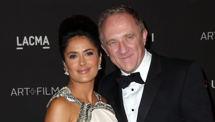 Salma Hayek y François-Henri Pinaut en la gala LACMA Art + FIlm 2014