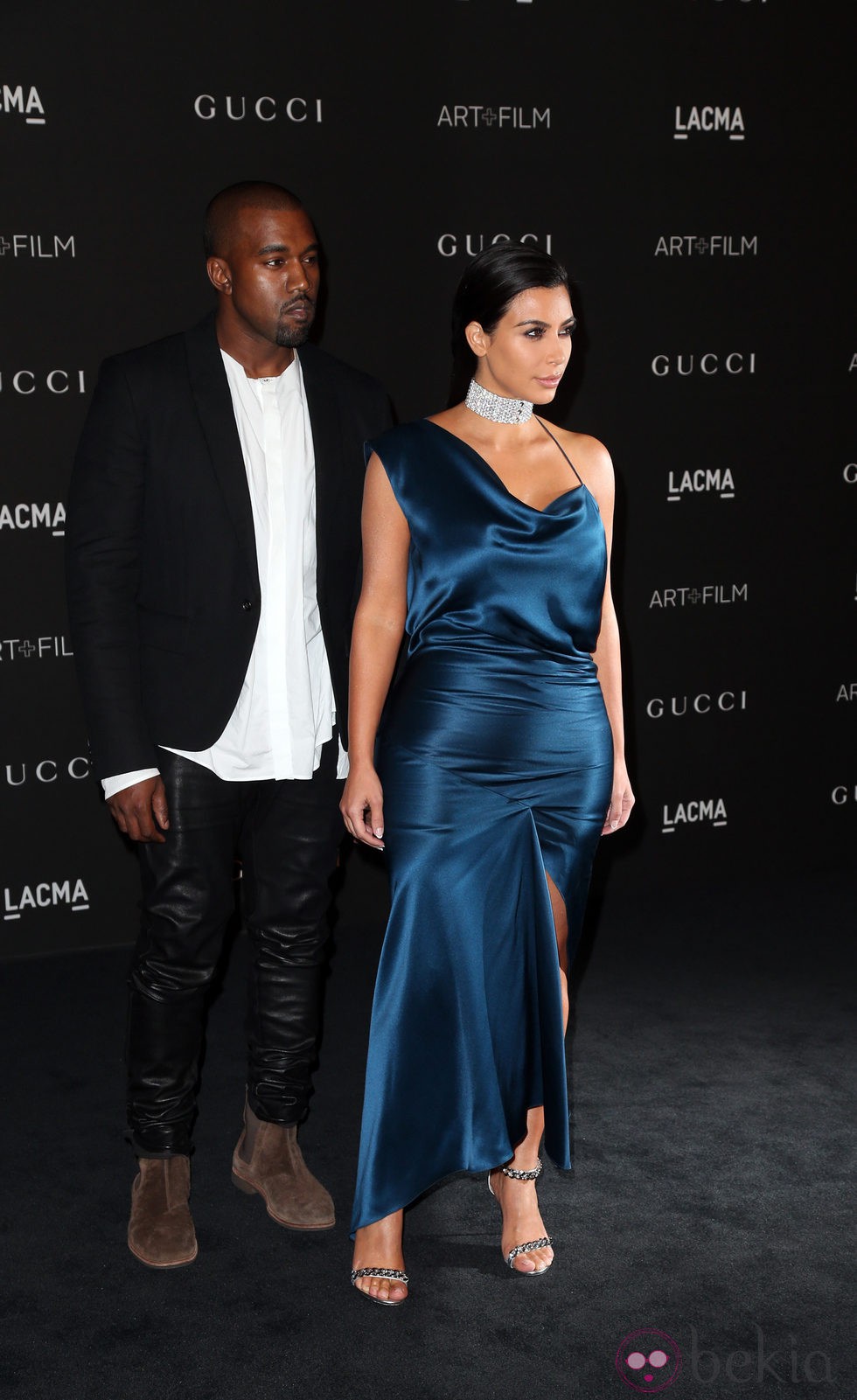 Kanye West y Kim Kardashian en la gala LACMA Art + FIlm 2014