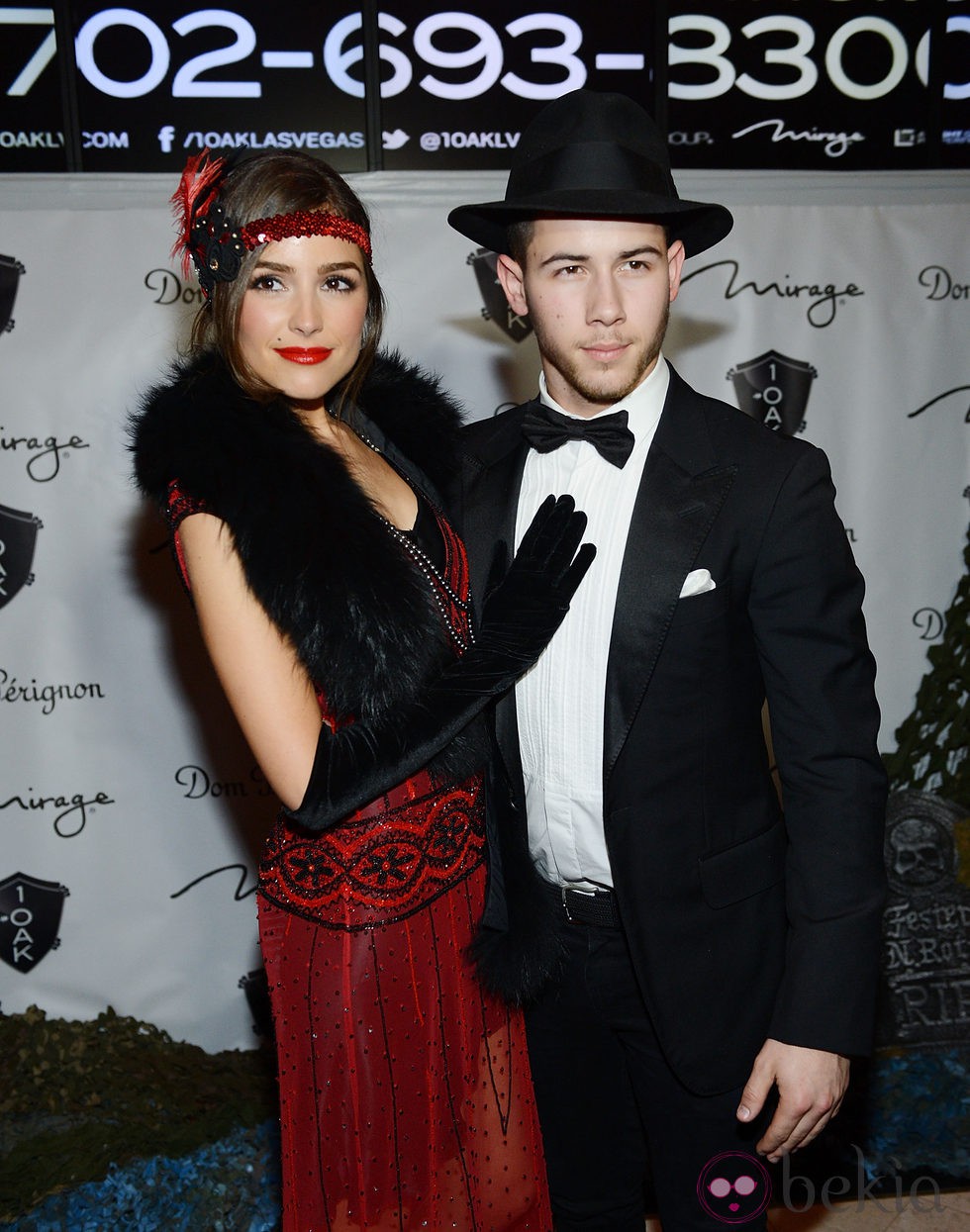 Nick Jonas y Olivia Culpo, años 20 en Halloween 2014