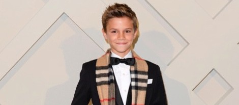 Romeo Beckham en la presentación de la campaña de Navidad 2014 de Burberry