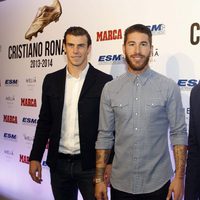 Gareth Bale, Sergio Ramos e Iker Casillas en la entrega de la Bota de Oro 2014 a Cristiano Ronaldo