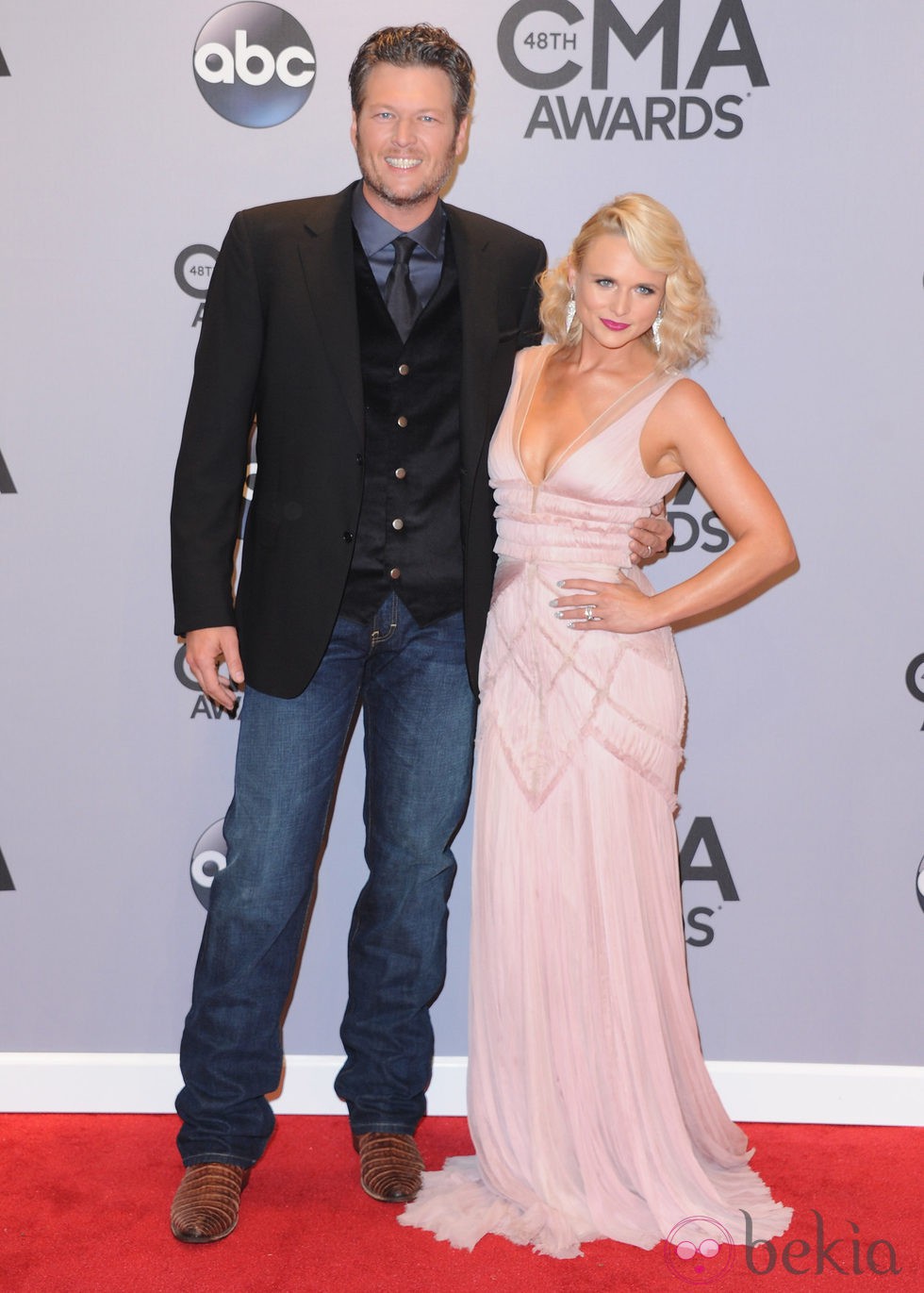 Miranda Lambert y Blake Shelton en la entrega de los premios CMA Awards 2014