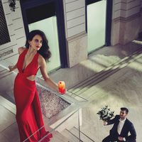 Eva Green con su amado en el mes de septiembre del Calendario Campari 2015