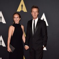 Edward Norton y Shauna Robertson en los 'Premios Governors' 2014