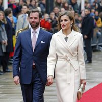 La Reina Letizia con el Príncipe Guillermo a su llegada a Luxemburgo