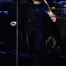 Rihanna durante su actuación en Concert for Valor 2014