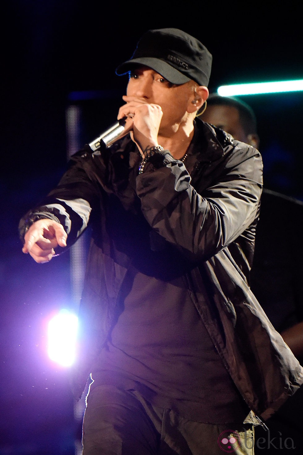 Eminem durante su actuación en Concert for Valor 2014