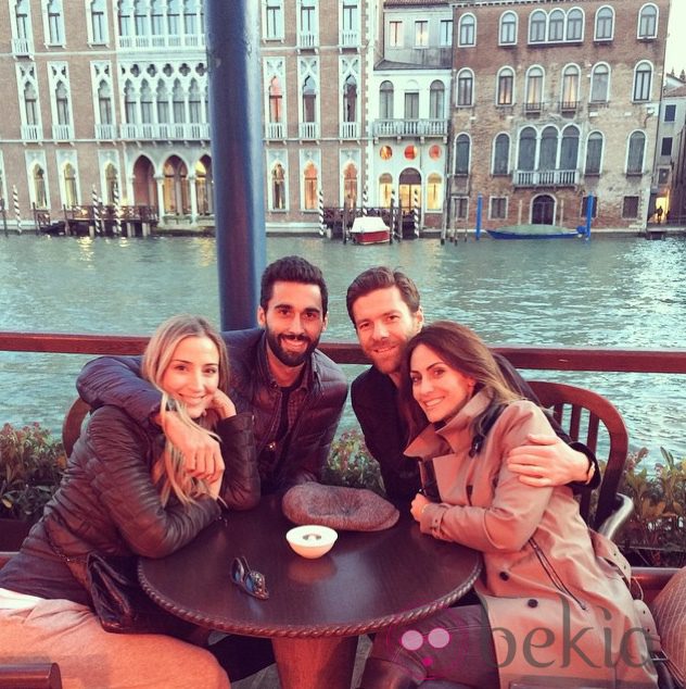 Xabi Alonso, Nagore Aranburu, Álvaro Arbeloa y Carlota Ruíz en Venecia