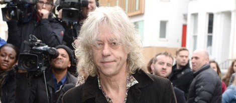 Bob Geldof a su llegada al estudio para grabar la canción en apoyo al ébola