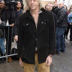 Bob Geldof a su llegada al estudio para grabar la canción en apoyo al ébola