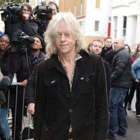 Bob Geldof a su llegada al estudio para grabar la canción en apoyo al ébola