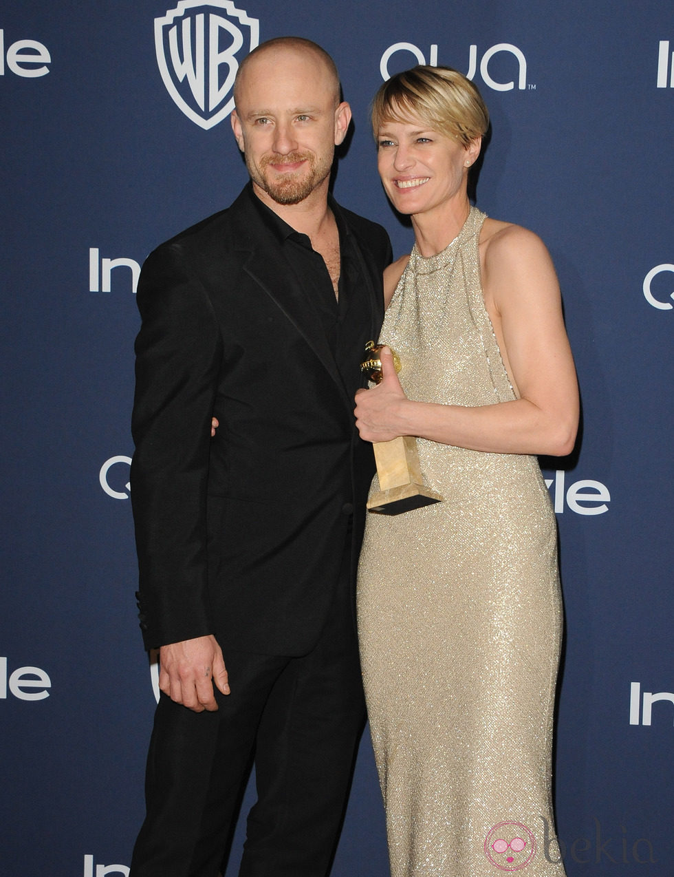 Robin Wright y Ben Foster en la after-party de los Globos de Oro 2014