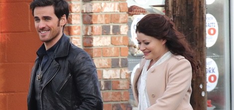 Emilie de Ravin y Colin O'Donoghue en el rodaje de 'Once Upon a Time' en Canadá