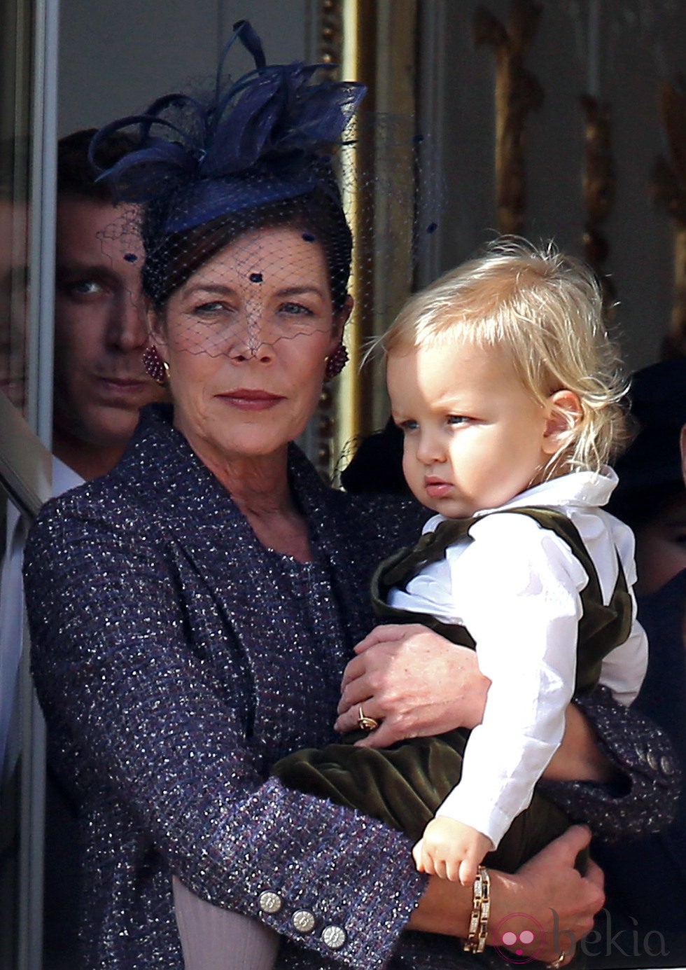 Carolina de Mónaco con su nieto Sasha en el Día Nacional de Mónaco 2014